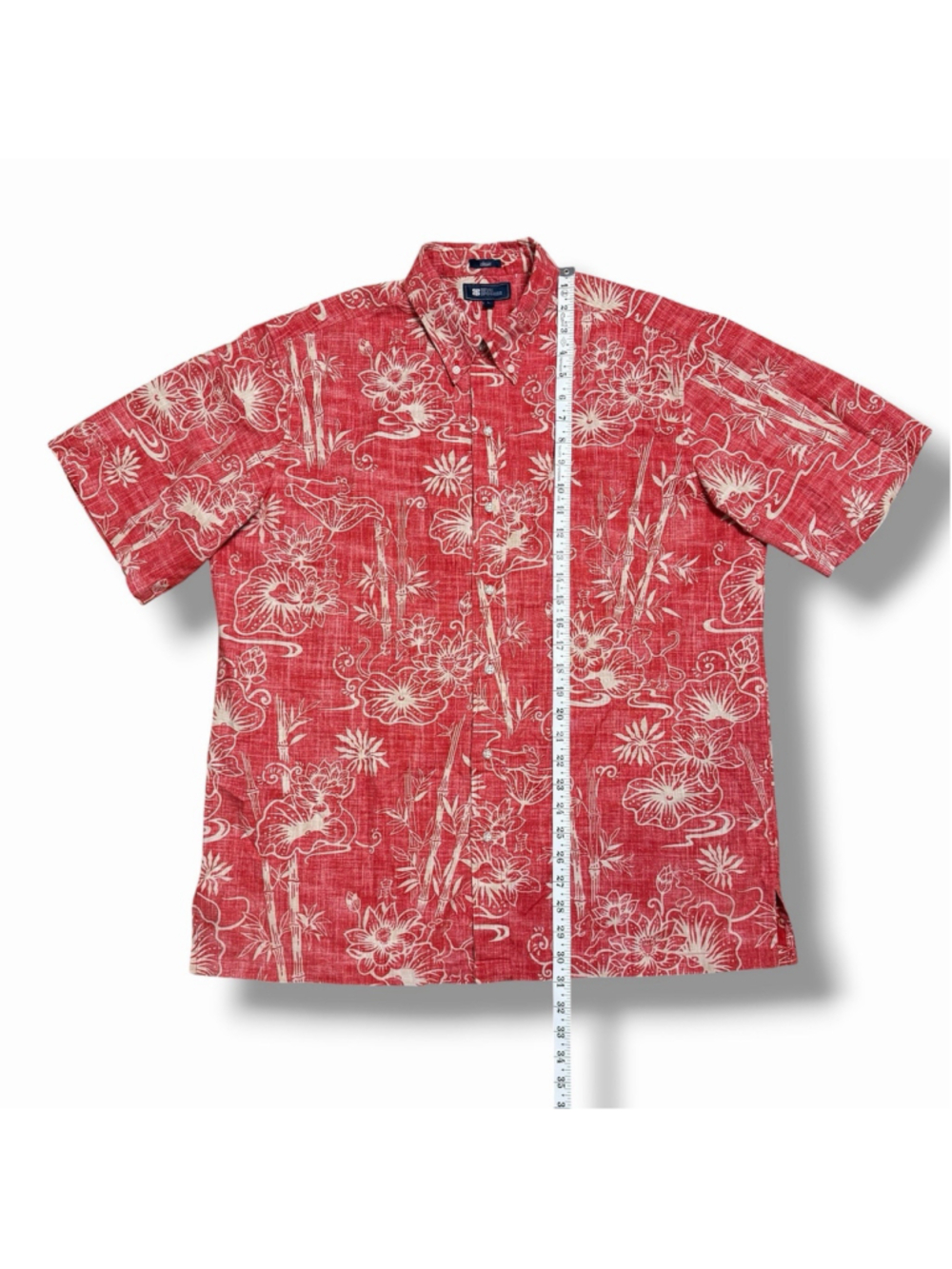 Reyn Spooner Classic Hawaiian Shirt Mens LG Reverse Hibiscus Print Red White - Picture 3 of 9